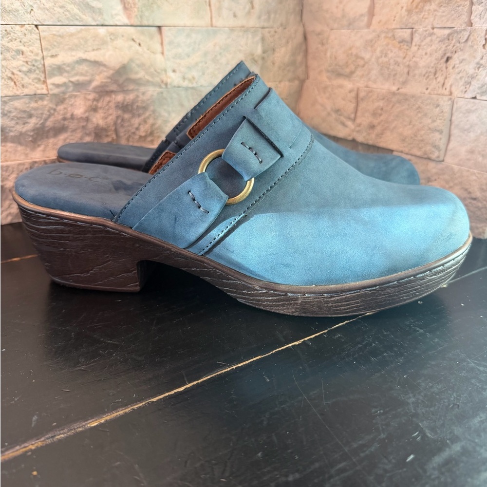Born BOC Clogs/Mules Blue Suede Side Buckle Women’s Sz 11